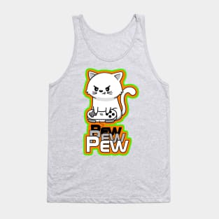 Cute Gamer Cat Tank Top